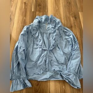 Free People Slate Blue Top